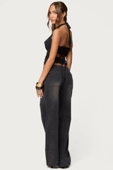 Aliyah Zip Low Rise Baggy Jeans