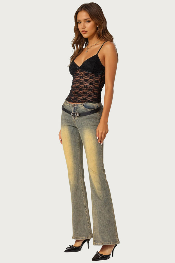 Eira Sheer Lace Tank Top view 2
