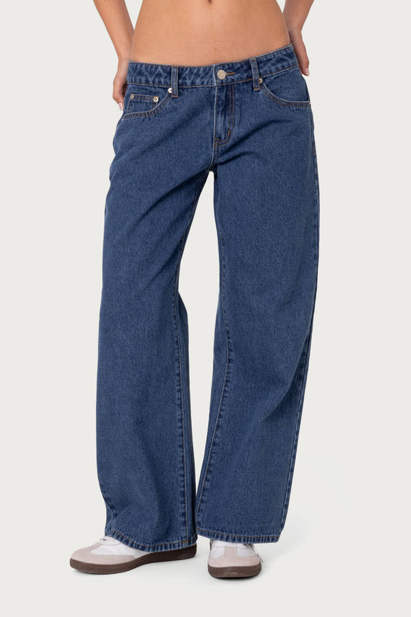 Petite Raelynn Washed Low Rise Baggy Jeans view 2