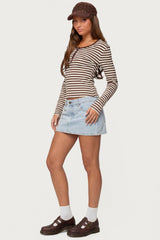 Roma Striped Henley Top