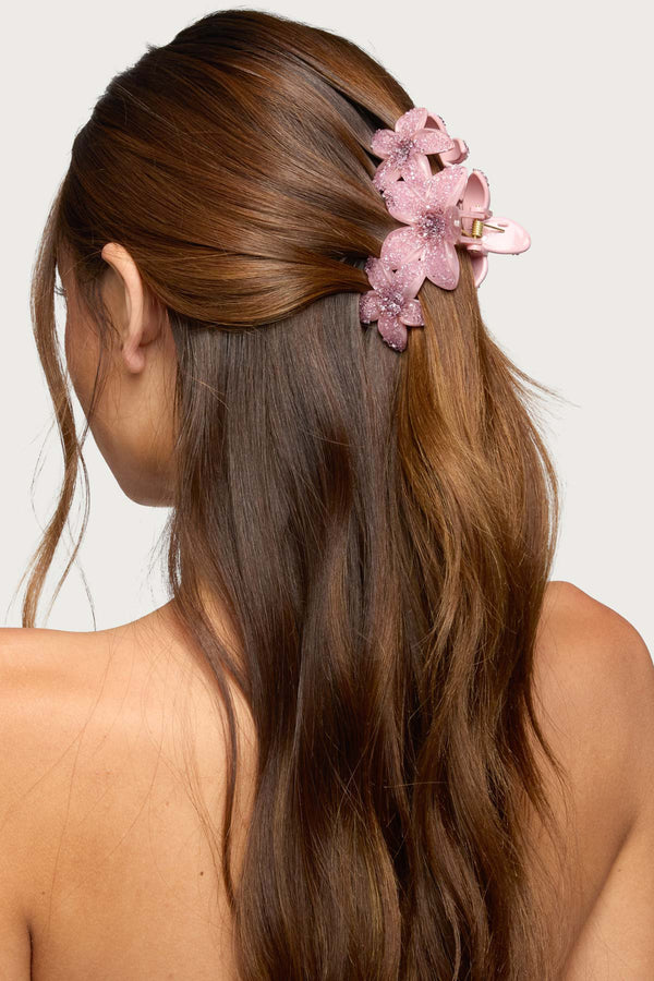 Faux Crystal Flower Hair Clip view 1