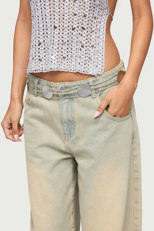 Textured Disc Triple Chain Belt view 1