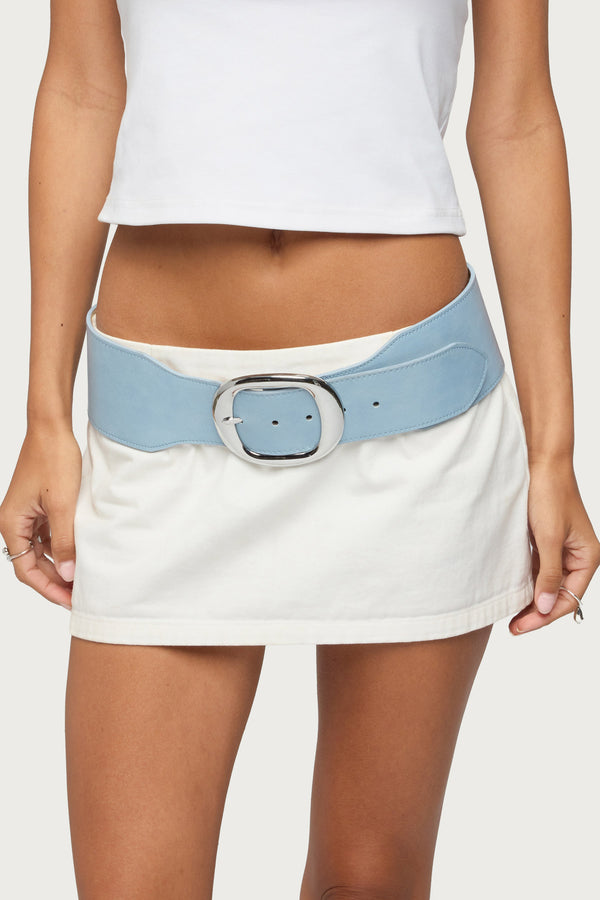 Chunky Faux Leather Belt view 1