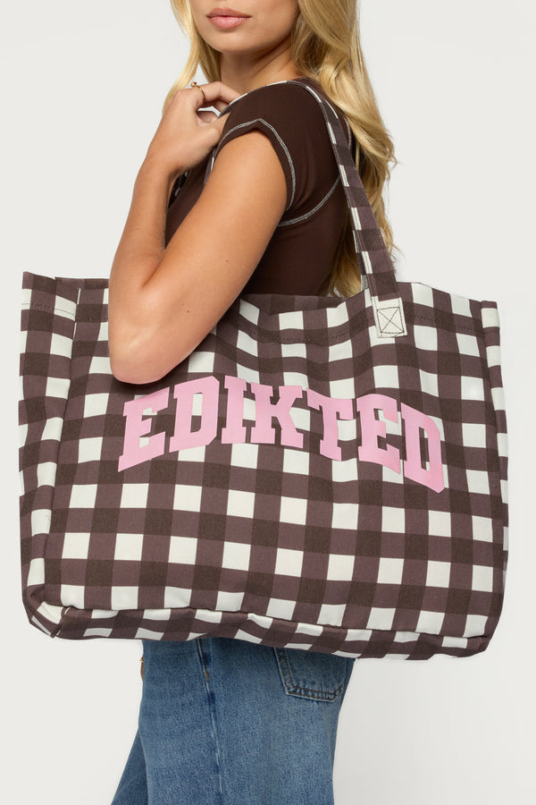Edikted Gingham Tote Bag view 1