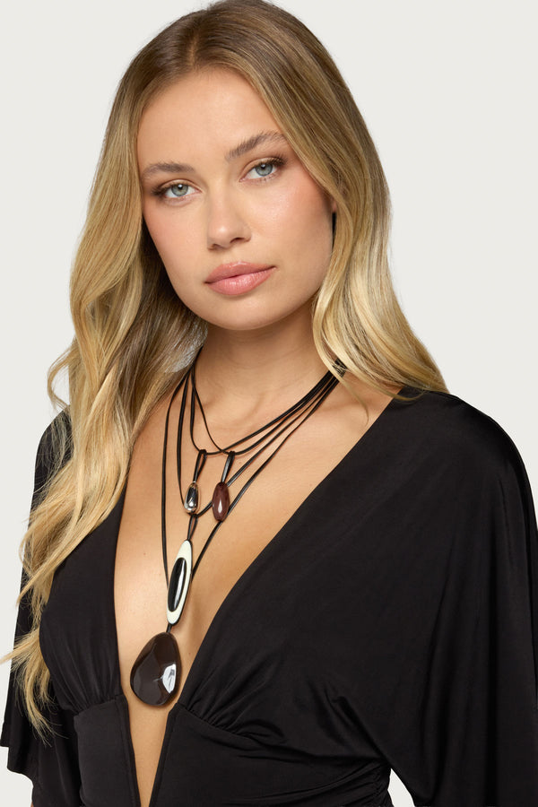 Tully Stone Cord Necklace Set view 1