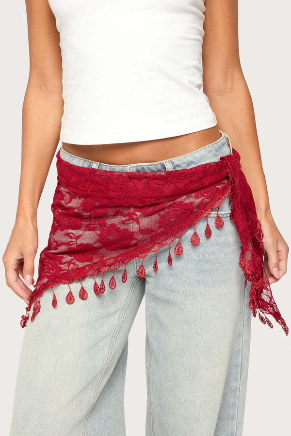 Lover Floral Sheer Lace Waist Scarf view 1