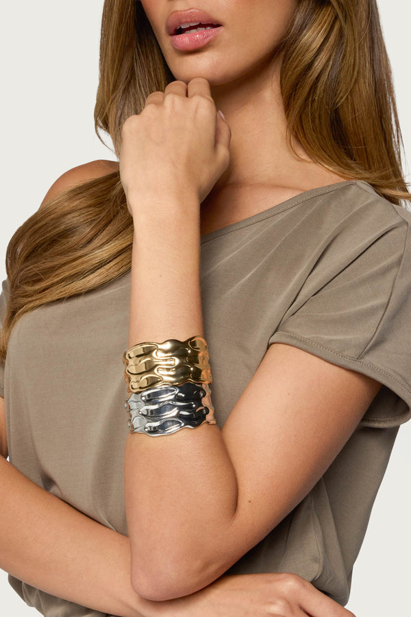 Chunky Wave Arm Cuff Set view 1