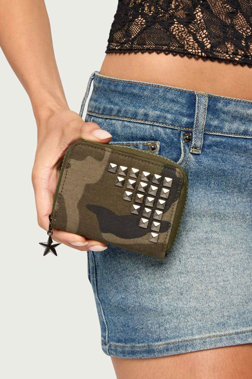 Studded Camo Wallet