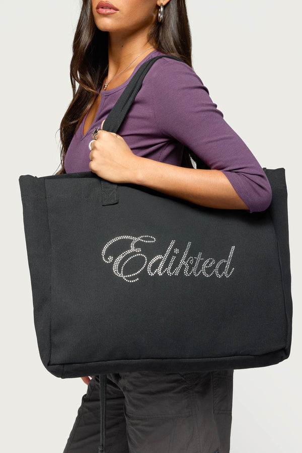 Edikted Rhinestone Tote Bag view 1