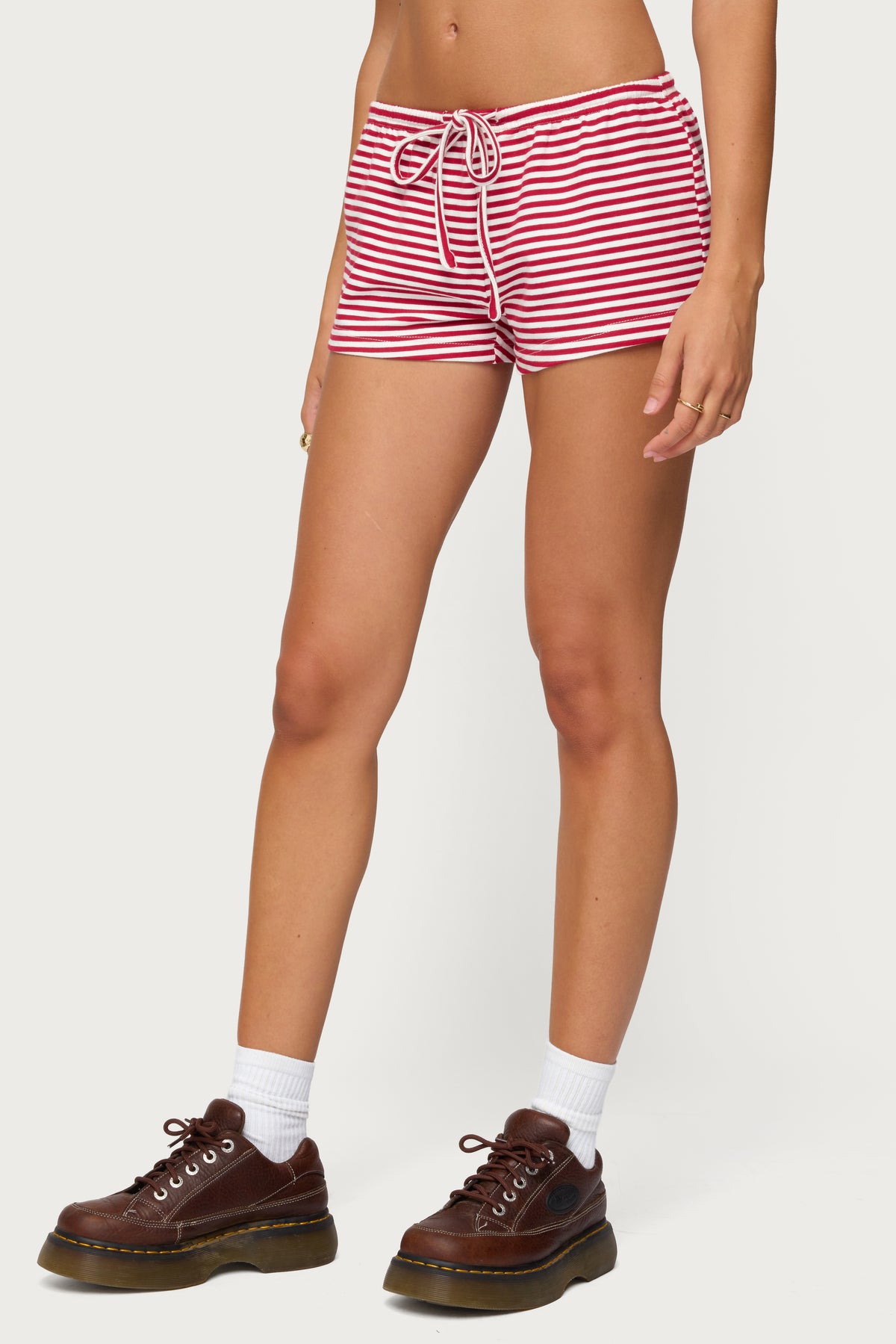 Jainee Striped Drawstring Shorts