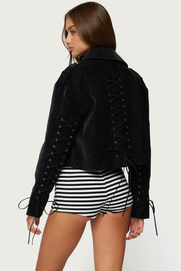 Ryder Faux Suede Biker Jacket view 1