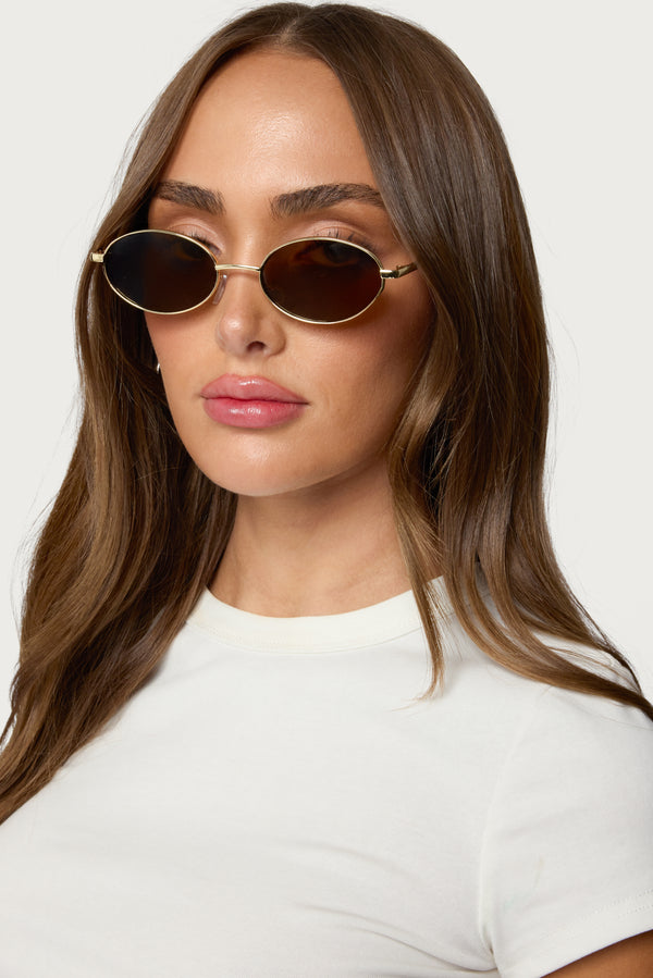 Naomie Oval Metal Sunglasses view 1
