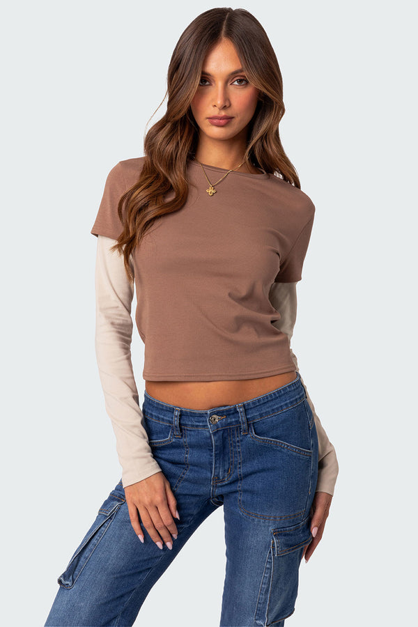 Mood Layered Long Sleeve T Shirt view 1