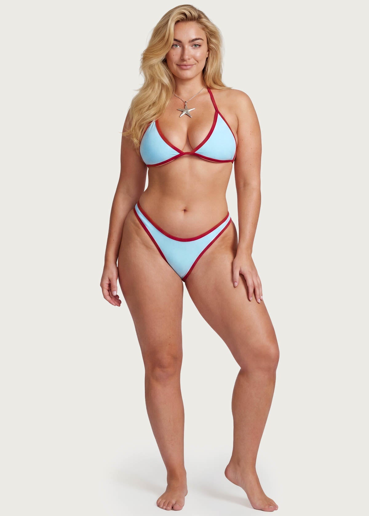 Dina Contrast Triangle Bikini Top