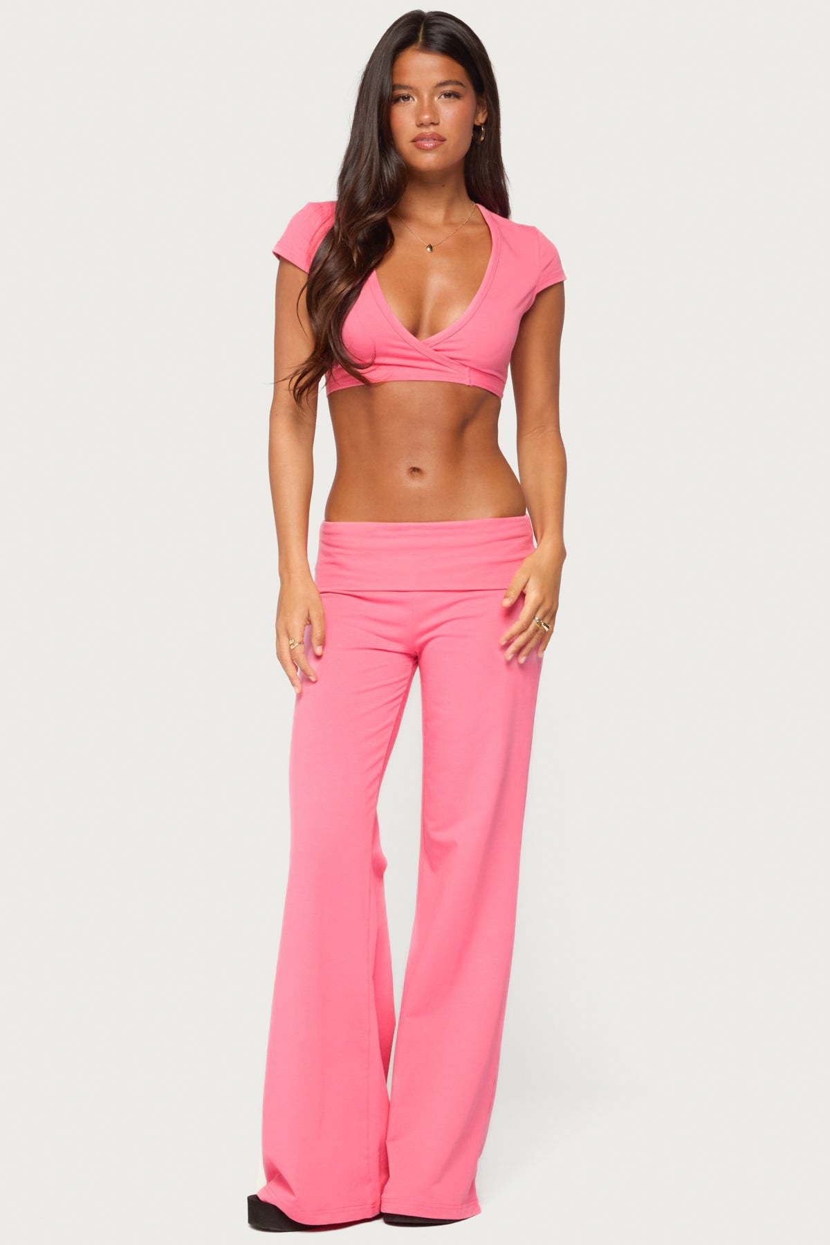 Wide Leg Foldover Pants