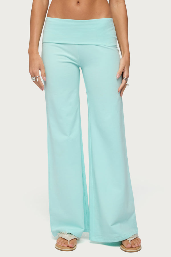 Wide Leg Foldover Pants view 2