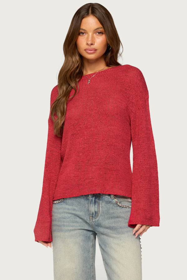Drop Shoulder Light Knit Sweater view 1