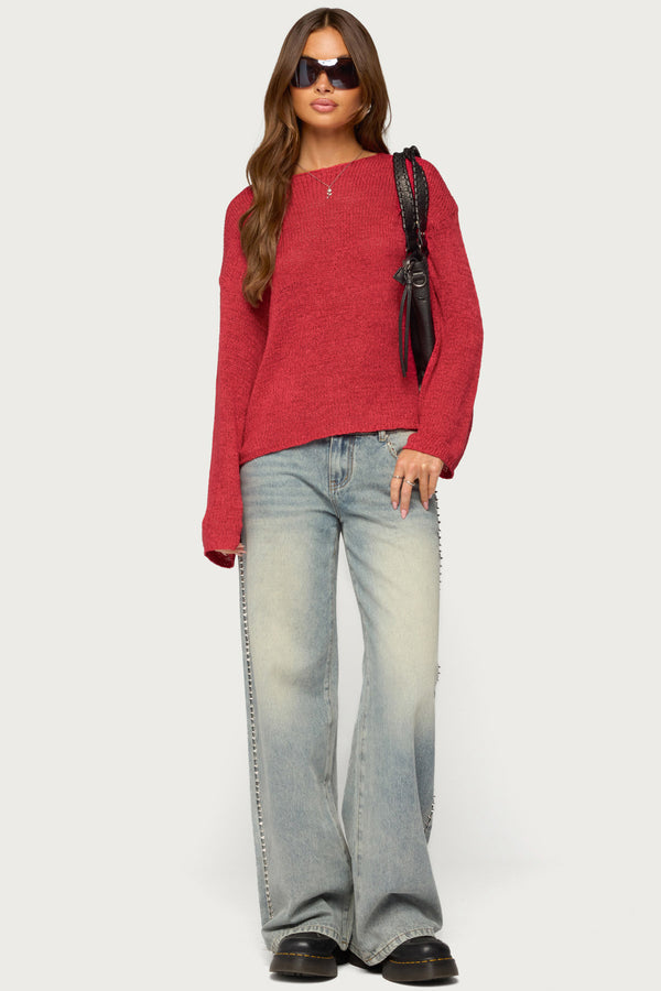 Drop Shoulder Light Knit Sweater view 2
