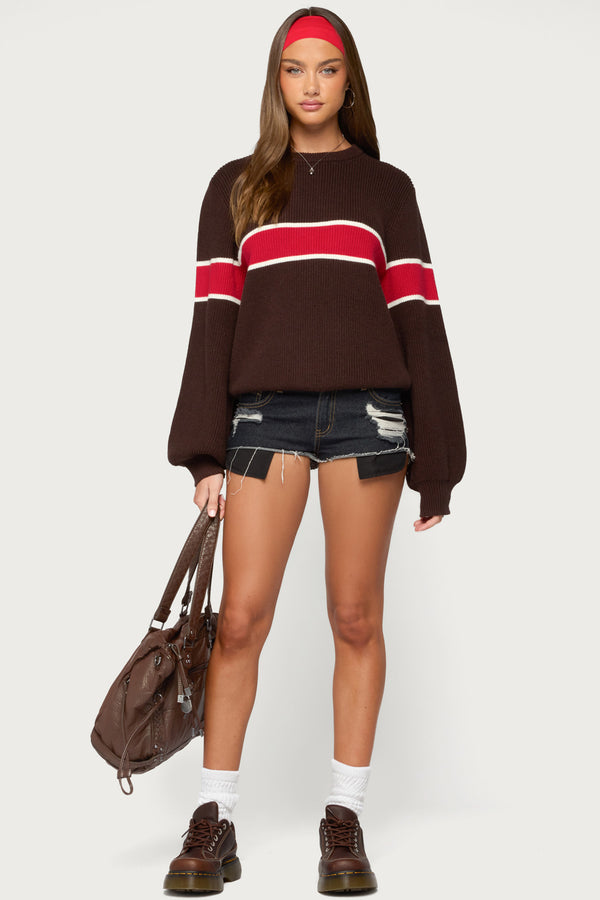 Nautical Striped Oversized Sweater view 2