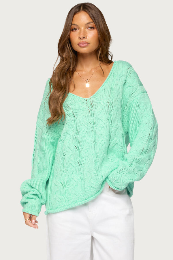 Inga Oversized Cable Knit Sweater view 1