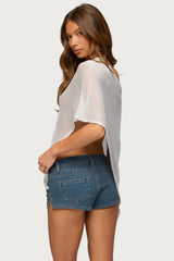 Azalia Asymmetric Knit Poncho