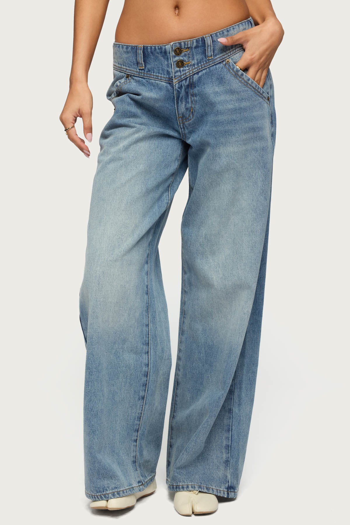 Meredith Low Rise Wide Leg Jeans