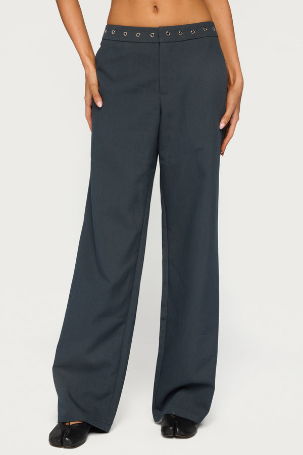 Ayve Eyelet Waist Straight Leg Pants view 2