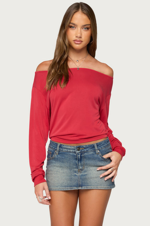 Nannie Off Shoulder Oversized Top view 1