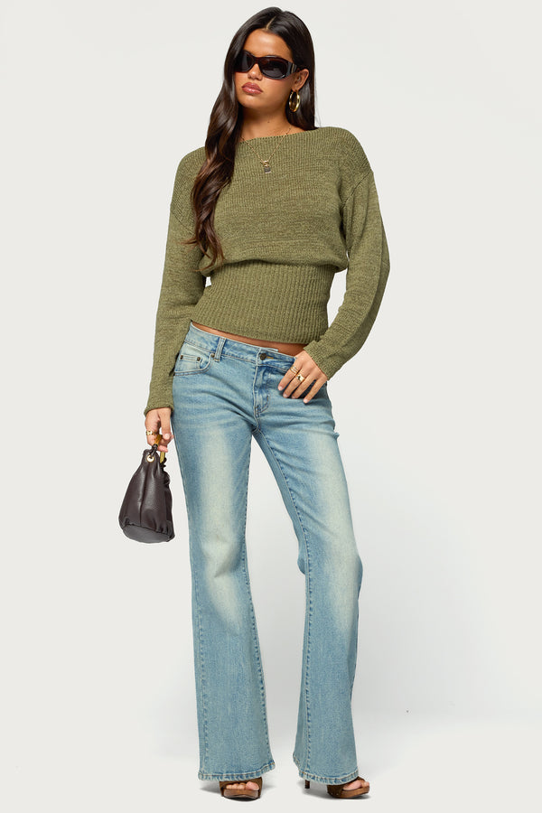 Tezi Boat Neck Light Knit Top view 2