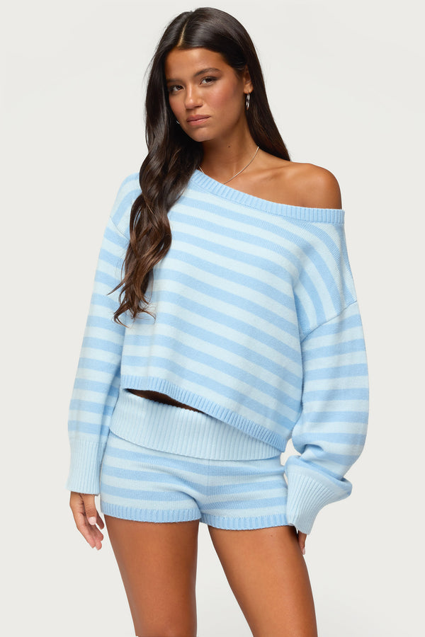 Saphi Striped Oversized Knit Sweater view 2