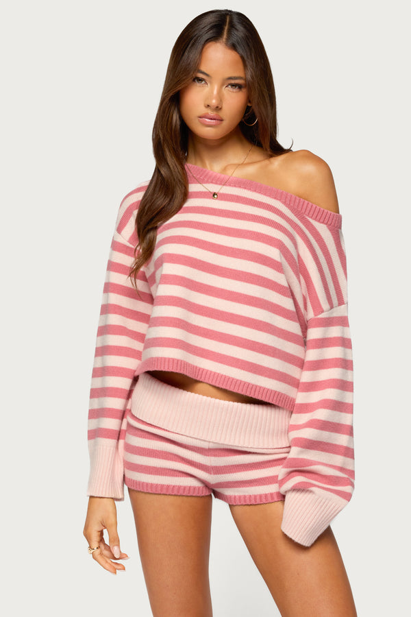 Saphi Striped Oversized Knit Sweater view 2