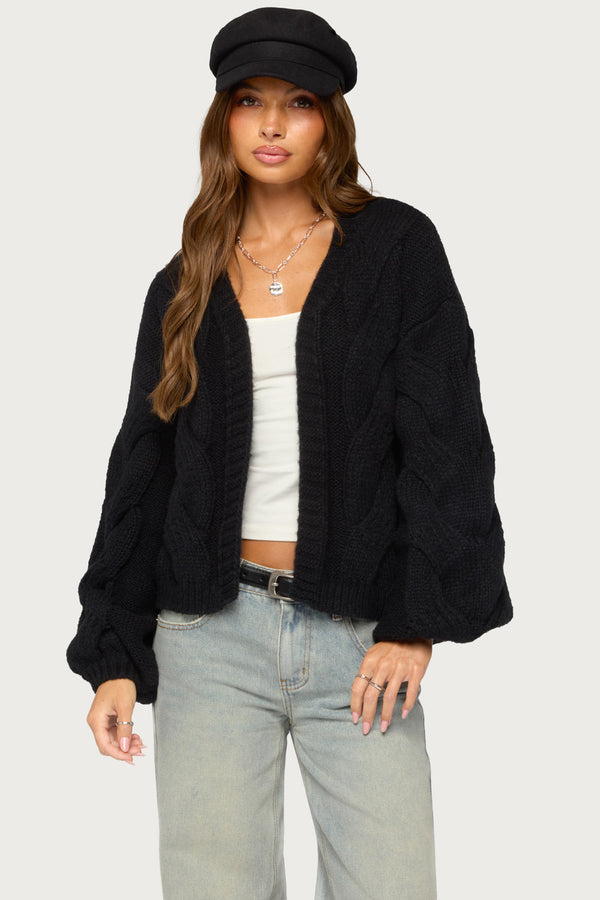Braiden Chunky Cable Knit Cardigan view 1