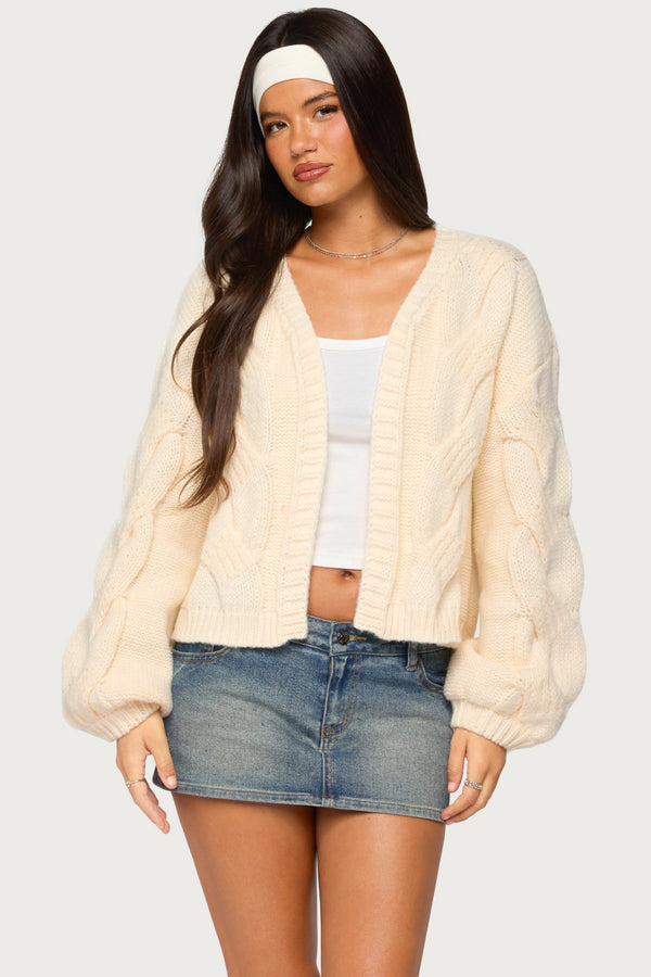 Braiden Chunky Cable Knit Cardigan view 1