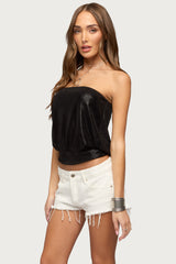 Leira Silky Sparkly Strapless Top