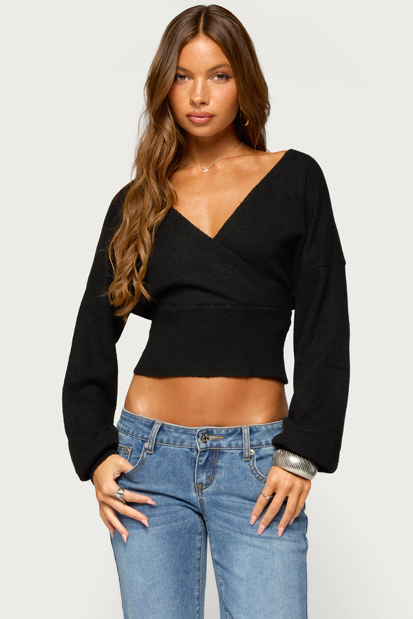 Lillia V Neck Wrap Sweater view 1