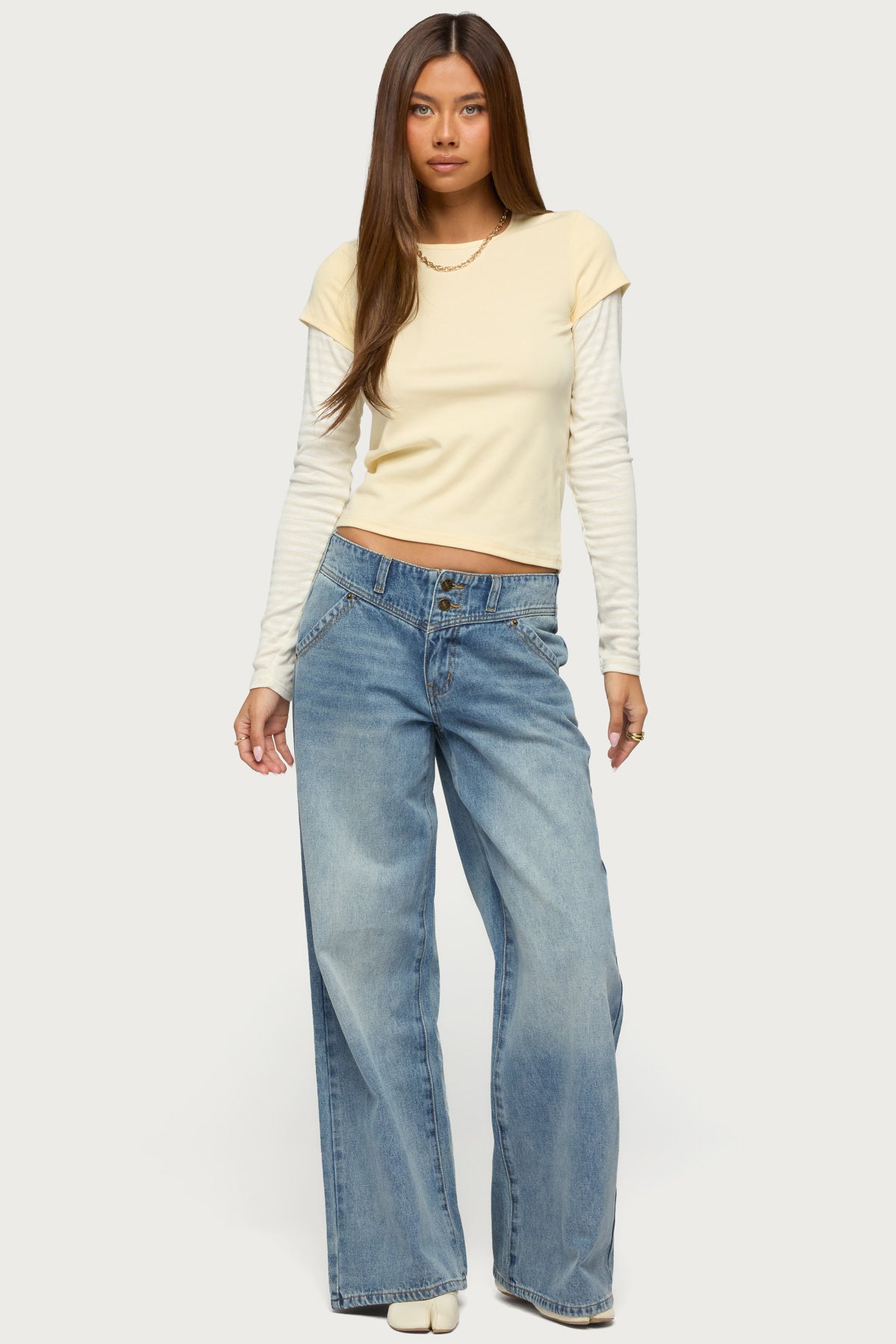 Meredith Low Rise Wide Leg Jeans