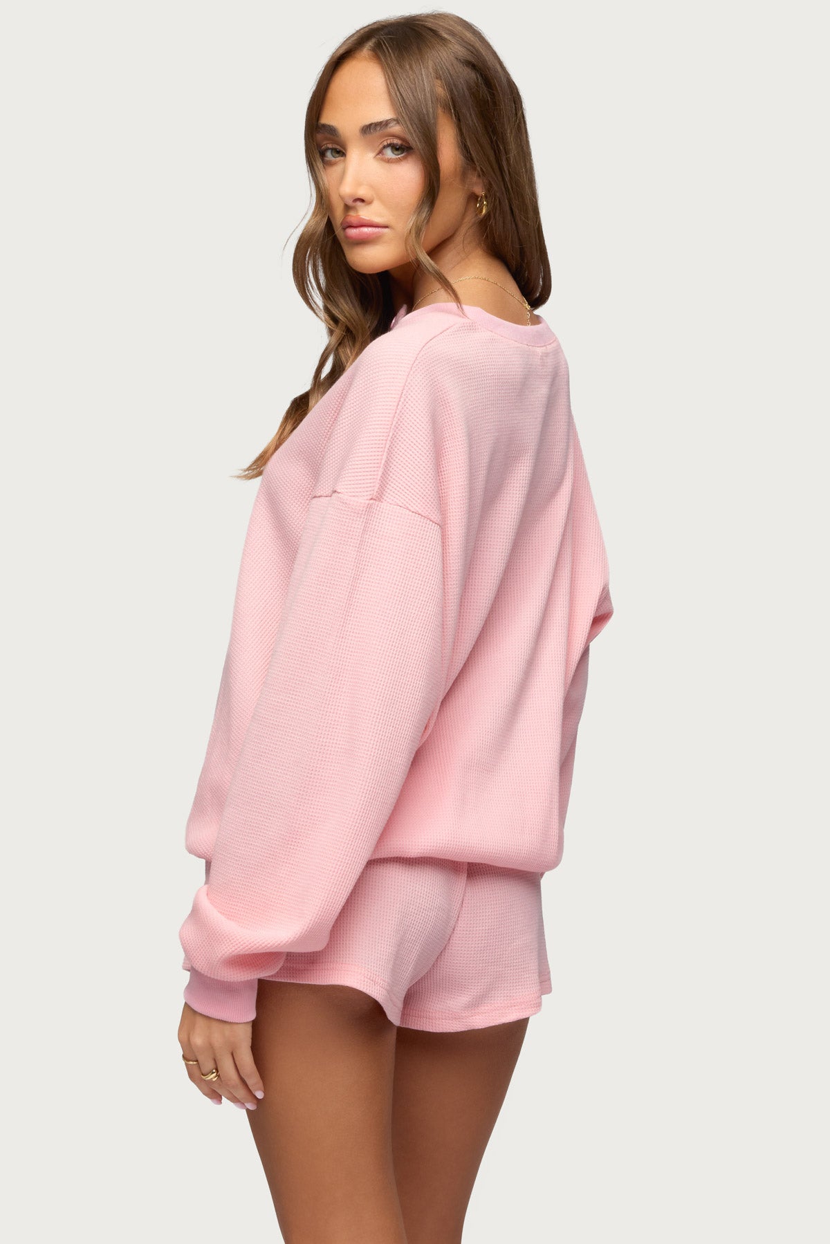 Baila Waffle Henley Top