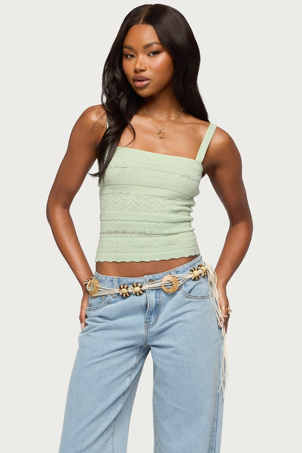 Naia Pointelle Knit Tank Top view 1