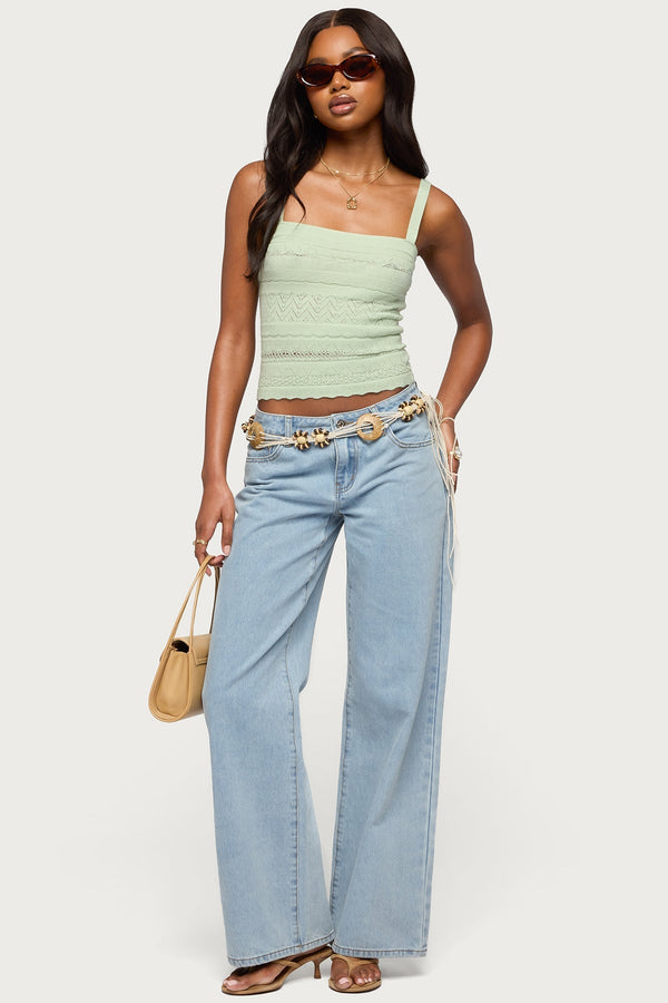 Naia Pointelle Knit Tank Top view 2