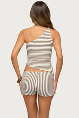 Abril One Shoulder Striped Top