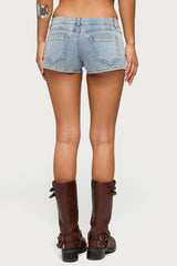 Western Stitch Studded Denim Micro Shorts
