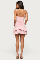 Carinne Ruched Peplum Mini Dress