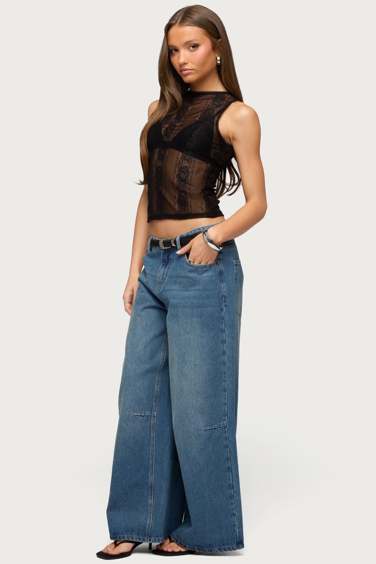 Ephie Sheer Lace Tank Top