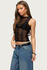 Ephie Sheer Lace Tank Top