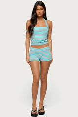 Delyla Striped Micro Shorts