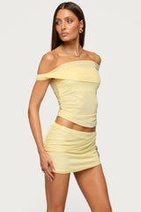 Raquela Twist Off Shoulder Ruched Top
