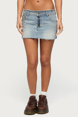 Emree Distressed Denim Mini Skirt