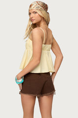 Byrdie Ruched Babydoll Tank Top
