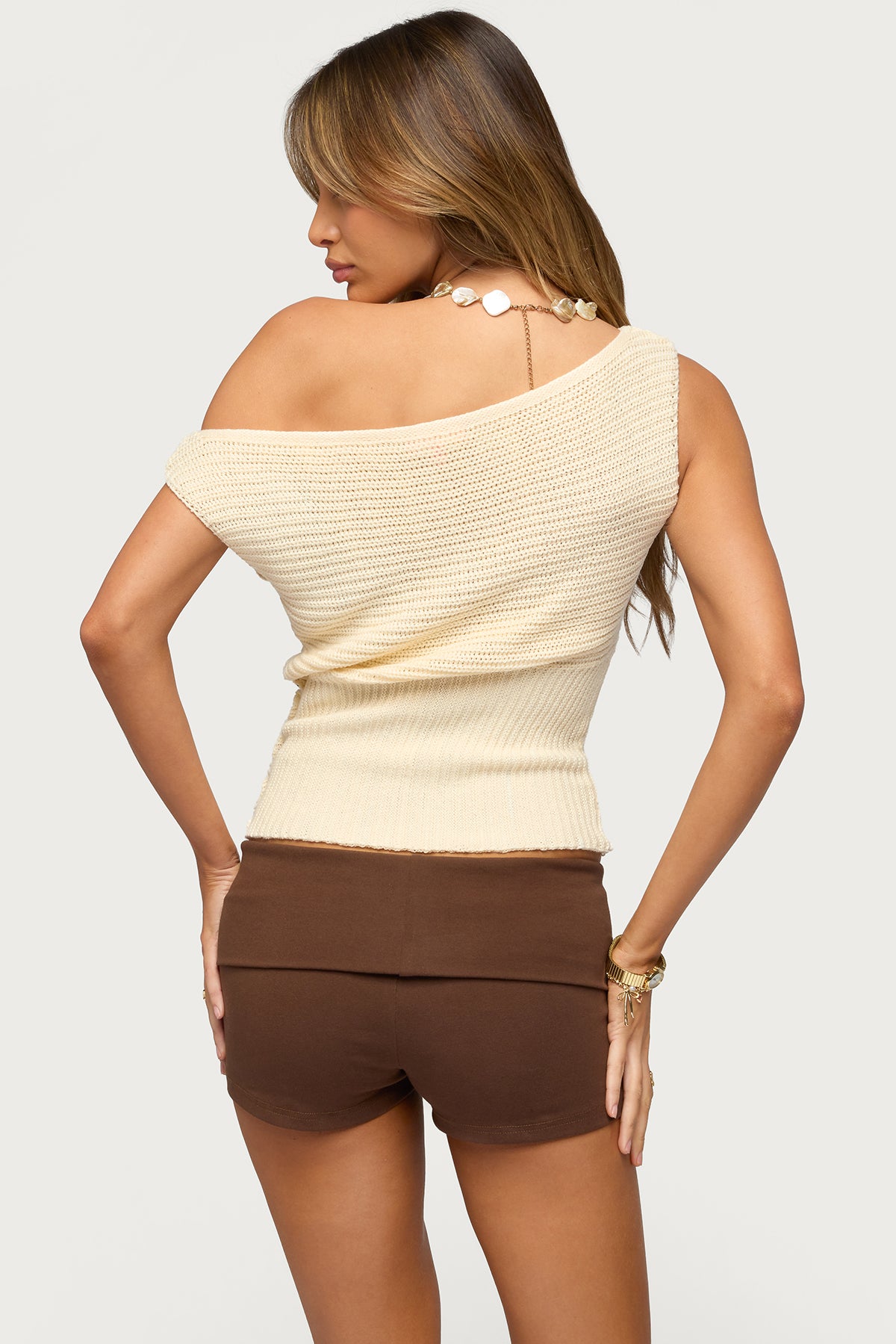 Buttoned Off Shoulder Crochet Top