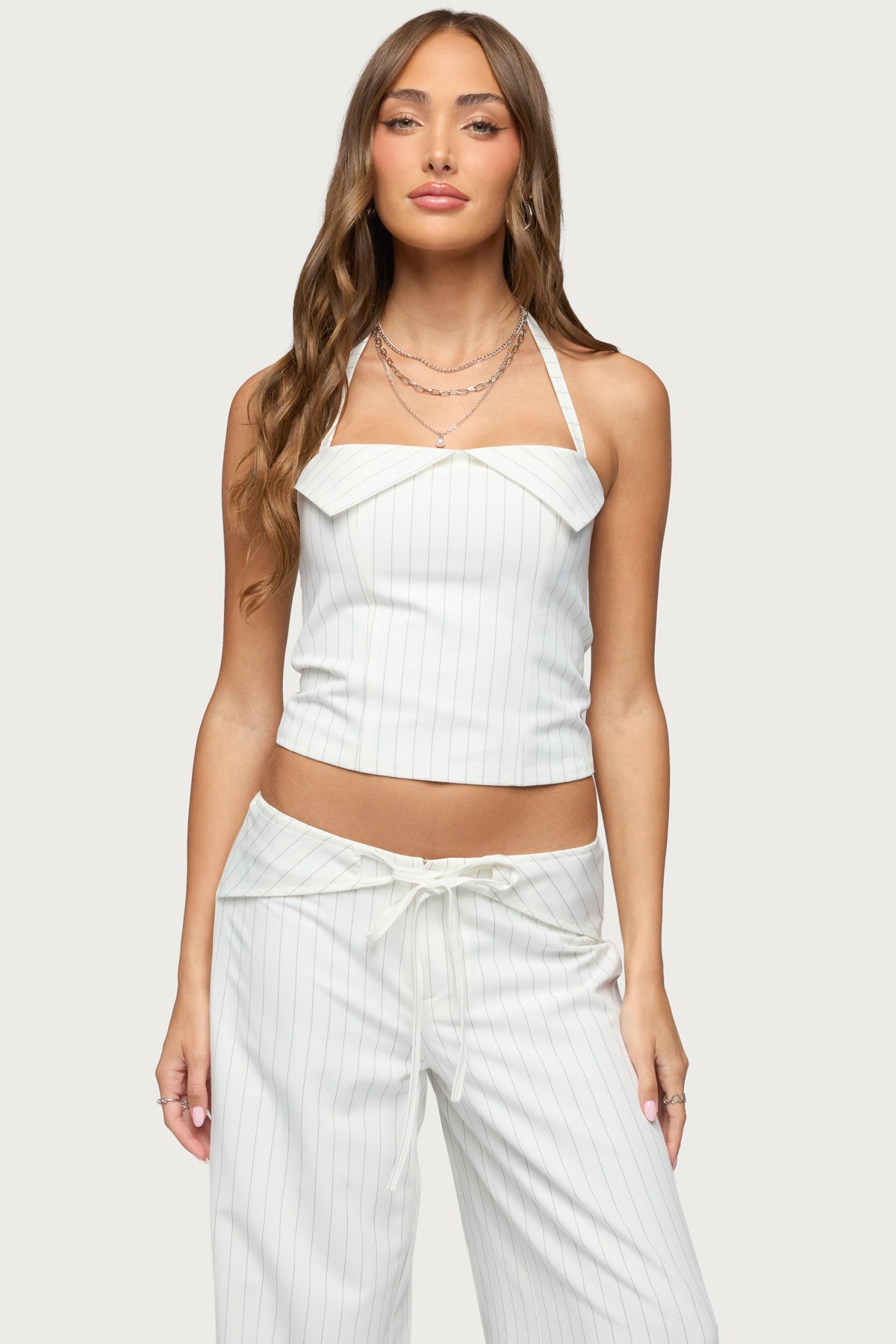 Parker Pinstripe Halter Top